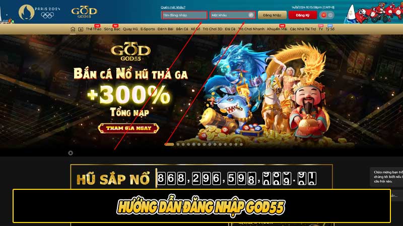 Hướng dẫn đăng nhập God55